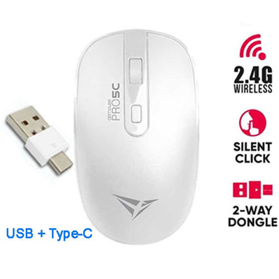 Product Ποντίκι Ασύρματο Alcatroz Wireless TWO WAY DONGLE (USB+TYPE-C) SILENT WHITE base image