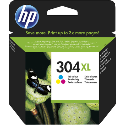 Product Μελάνι HP 304Xl Tri-Color Original Ink En/Pl/Hu/Cz/Sl base image