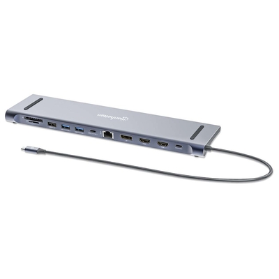 Product Docking Station Manhattan 12-in-1 4K 1xHDMI 2xDP 3xUSB-A base image