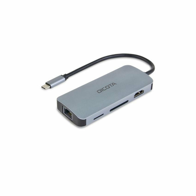Product Docking Station Dicota USB-C 8-in-1 Multi Hub 4K PD 100W silver base image