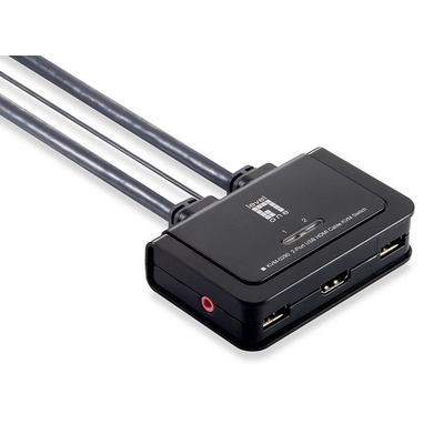 Product KVM Switch LevelOne 0290 2-Port cable, HDMI, USB, Audio base image
