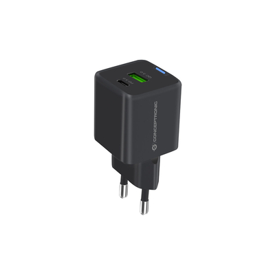 Product Φορτιστής Πρίζας Conceptronic 2Port 20W,1xUSB-C,1xUSB-A 1.5m sw base image