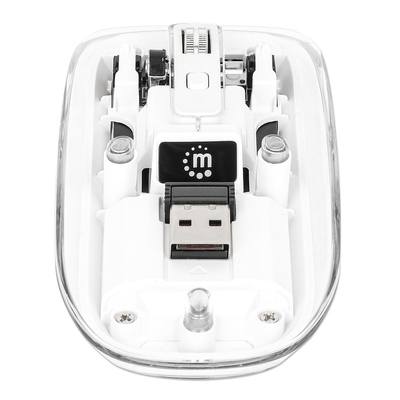Product Ποντίκι Ενσύρματο Manhattan Funk USB-A 4buttons RGB LED White transparent base image