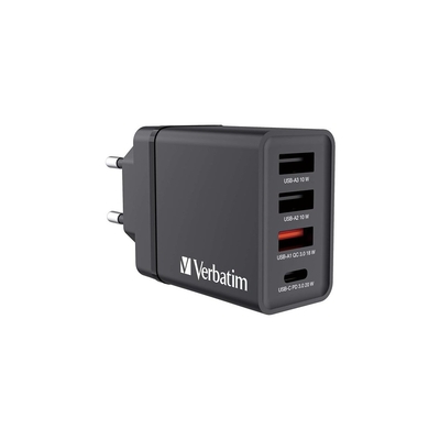 Product Φορτιστής Πρίζας Verbatim CHR-30EU2 USB 30W with 2 x USB-A 10W Black base image