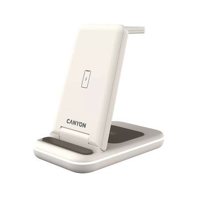 Product Ασύρματος Φορτιστής Canyon Dock 3in1 Foldable/15W/QI/LED latte base image