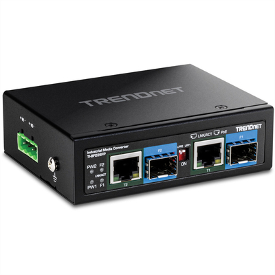 Product Converter Trendnet 2-Port Industrial SFP to Gigabit PoE++ Media Conv. base image