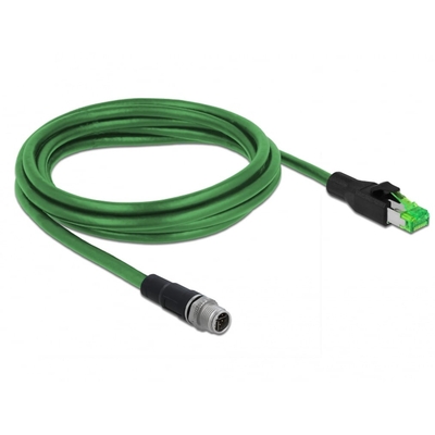 Product Καλώδιο Δικτύου Delock M12 4 Pin D-kodiert > RJ45 St PVC 2m base image