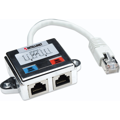 Product Αντάπτορας Δικτύου Intellinet Verteiler RJ45 2-Port FTP silver base image