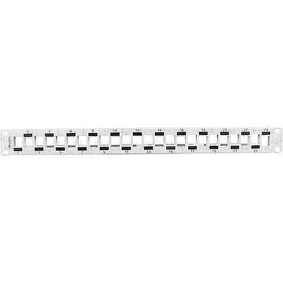 Product Patchpanel Lanberg Blank 24-Port 1U abgestuft with Org. grey base image