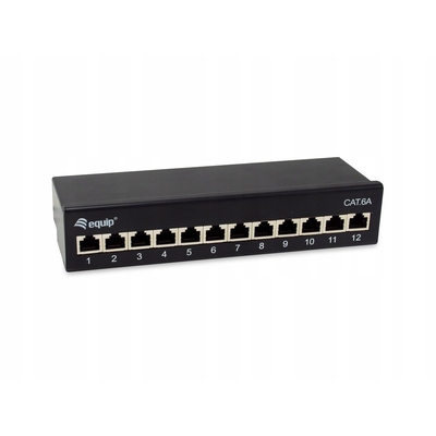 Product Patchpanel Equip 12x RJ45 Cat6A 10" FTP 1HE Premium Black base image