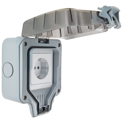 Product Εξωτερική Πρίζα Blackiger IP66 1-Fach Schuko-flush-mounted box base image