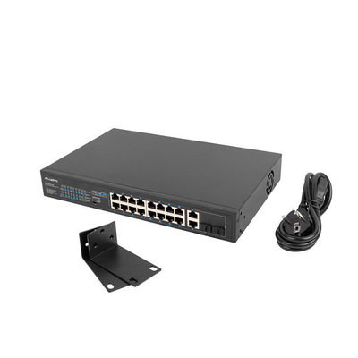 Product Network Switch Lanberg 24X 100MB DSP+/2X Combo Rack 19" 250W base image