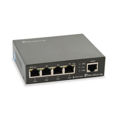 Product Network Switch LevelOne 5x GE GEP-0523 60W 4xPoE+ base image