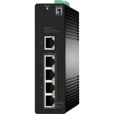 Product Network Switch LevelOne 5x GE IGS-2105P 4xPoE Outputs Black base image