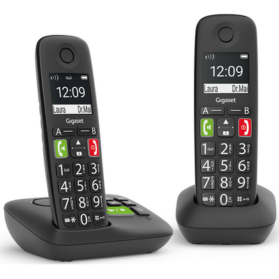 Product Τηλέφωνο Ασύρματο Gigaset E290A Duo Black base image