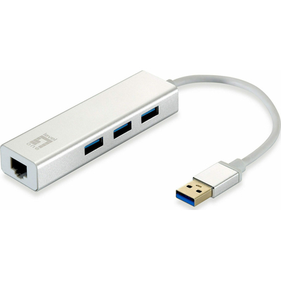 Product USB Hub LevelOne USB3.0-> RJ45 10/100/1000,3xUSB3.0 0.15m si base image