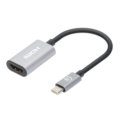 Product Αντάπτορας USB Manhattan USB-C to HDMI 4K 60Hz Alu Space grey base image