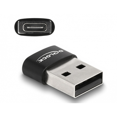 Product Αντάπτορας USB Delock 2.0 Typ-A St > Type-C Bu Black base image