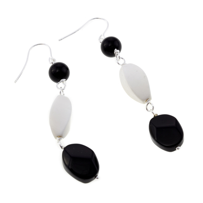 Product Γυναικεία Σκουλαρίκια Cristian Lay 541100 (10cm) από Ατσάλι Black White base image