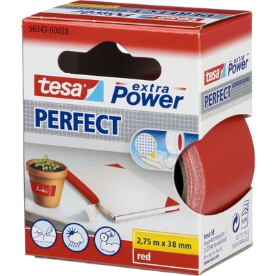 Product Αυτοκόλλητη Ταινία TESA Cloth 2,75m x 38mm extra Power red 56343 base image