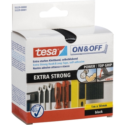 Product Αυτοκόλλητη Ταινία TESA Hook&Loop 1m x 50mm on&off extra strong Black 55229 base image