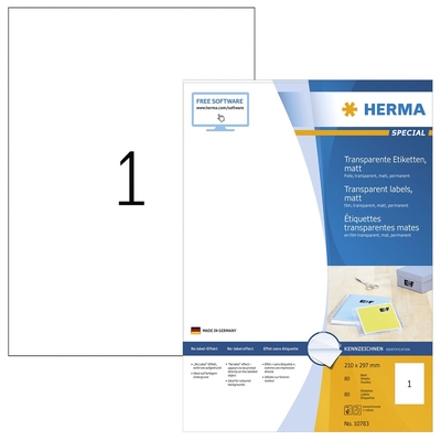 Product Αυτοκόλλητες Ετικέτες Herma 210X297 100 Sheets matt 80 pcs. 10783 base image