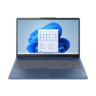 Product Laptop Lenovo 15.6" IdeaPad Slim 3 15IAH8 Intel Core i5 i5-12450H 16GB LPDDR5 1TB SSD Windows 11 Home Blue base image