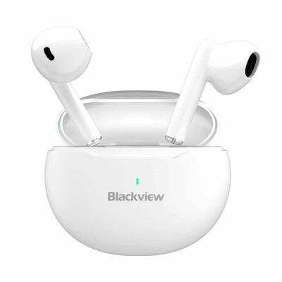 Product Bluetooth Headset Blackview Bt5.3 Tws 6 With Charging Dock White base image