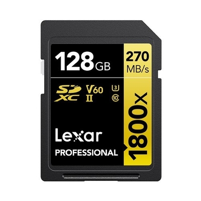 Product Κάρτα Μνήμης SDXC 128GB Lexar Professional 1800x UHS-II U3 ( 180/270 MB/s ) - 2 pack base image