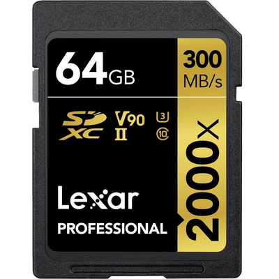 Product Κάρτα Μνήμης SDXC 64GB Lexar Professional 2000x UHS-II U3 ( 260/300 MB/s ) base image