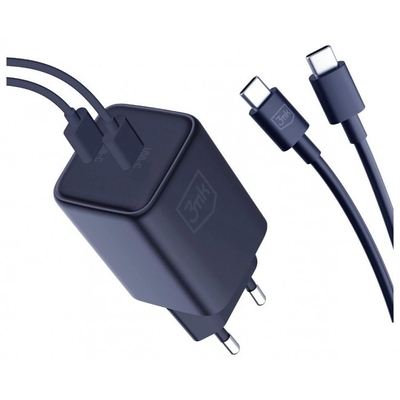 Product Φορτιστής Πρίζας 3MK Hyper PD 45W Black +2 Cable USB-C/C base image