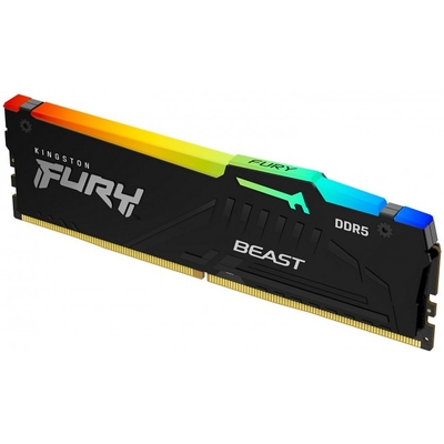 Product Μνήμη RAM Σταθερού DDR5 32GB Kingston Fury Beast RGB [1x32GB 5600MHz CL40 DIMM] base image