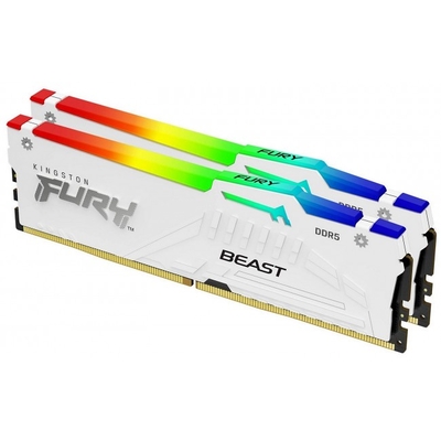 Product Μνήμη RAM Σταθερού DDR5 64GB Kingston Fury Beast White RGB EXPO [2x32GB 5600MHz CL36 DIMM] base image