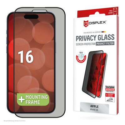Product Screen Protector E.V.I Displex Privacy Glass Fc Iphone 16 base image