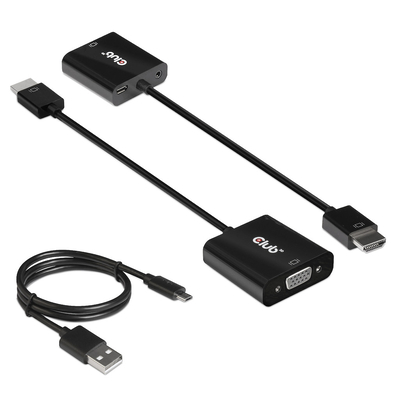Product Αντάπτορας HDMI Club 3D 1.4 > VGA (mit Audio) St/Bu retail base image