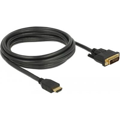 Product Καλώδιο HDMI Delock > DVI 24+1 bidirectional 3.00m Black base image