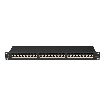 Product Patchpanel Lanberg 24-Port 1U 19" Cat.6A FTP shielded Black base image
