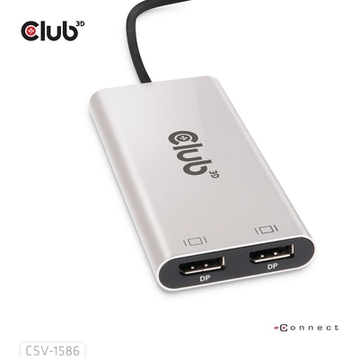 Product Αντάπτορας USB Club 3D Thunderbolt 3 > 2x DP 1.2 4K@60Hz aktiv St/Bu retail base image