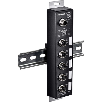 Product Network Switch Trendnet 5-Port Industrial EN50155 M12 Gigabit PoE+ Railway base image