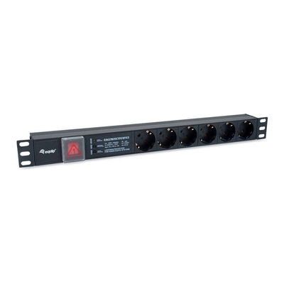 Product Πολύπριζο Equip 19"(1HE)6-way with Schuko + switch Alu base image