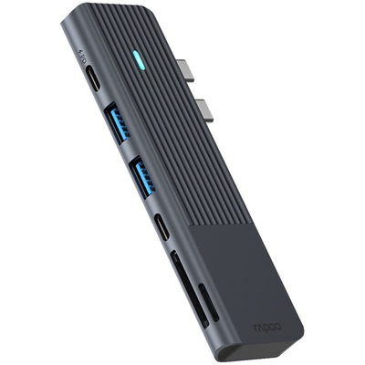 Product Docking Station Rapoo USB-C Multiport Adapter 7-in-2, Gray base image