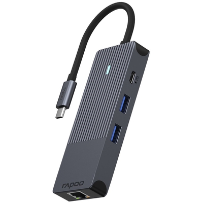 Product Docking Station Rapoo USB-C Multiport Adapter 8-in-1, Gray base image
