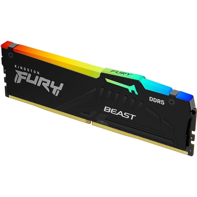 Product Μνήμη RAM Σταθερού DDR5 16GB Kingston FURY Beast RGB - DIMM 288-pin - 6400 MHz / PC5-51200 base image