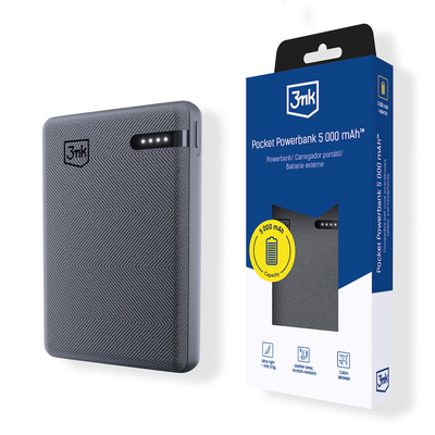 Product Powerbank 3MK Pocket 5000mAh 12W USB 1C Γκρι base image