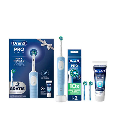 Product Ηλεκτρική Οδοντόβουρτσα Oral-B Vitality Pro + οδοντόκρεμα + 2 κεφαλές Μπλε base image