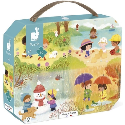 Product Παιδικό Puzzle Janod Εποχές του Χρόνου σε Βαλιτσάκι - 36τμχ base image