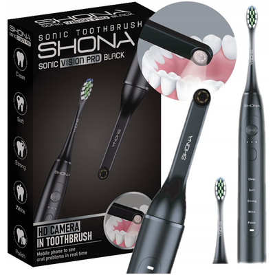 Product Ηλεκτρική Οδοντόβουρτσα με κάμερα Wi-Fi Shona Sonic Vision Pro Μαύρο base image