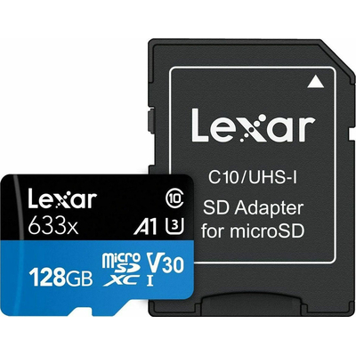Product Κάρτα Μνήμης microSDXC 128GB Lexar High-Performance 633x UHS-I C10 A1 V30 U3 base image