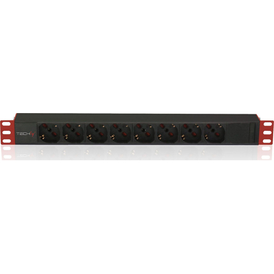 Product Πολύπριζο Techly PDU Rack 19" 1U, 8x Schuko, 250V/16A, καλώδιο C14 2m για UPS base image