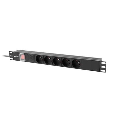 Product Πολύπριζο Lanberg Rack PDU 19" 1U 16A 5x PL 2m Μαύρο base image